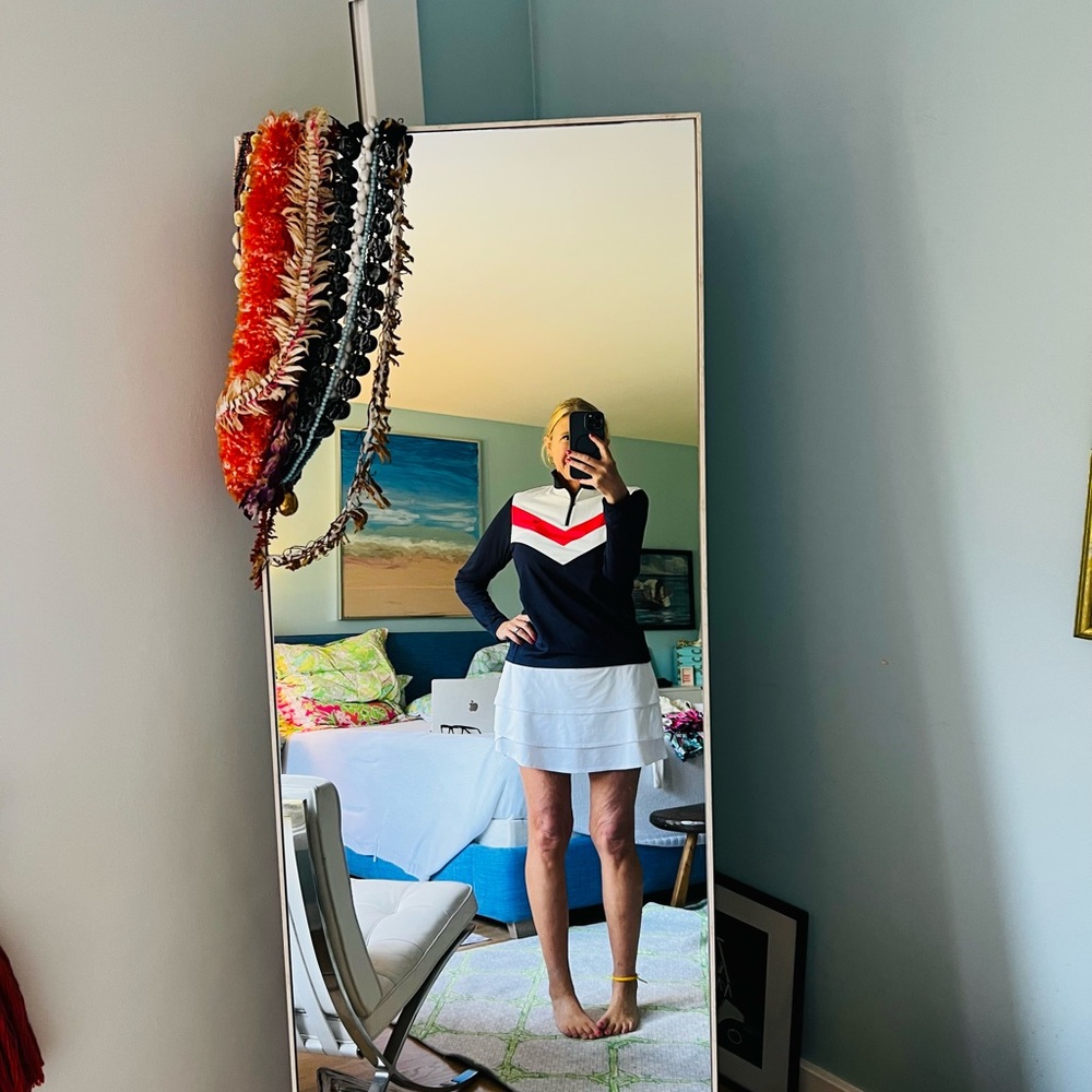 NWT Medinah Country Club Ralph Lauren Navy, Red and White Chevron Striped Top - Picture 5 of 7